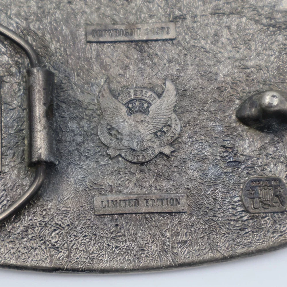 The Great American Buckle Co Pig Belt Buckle OS Blue Hogs Are Beautiful 1979